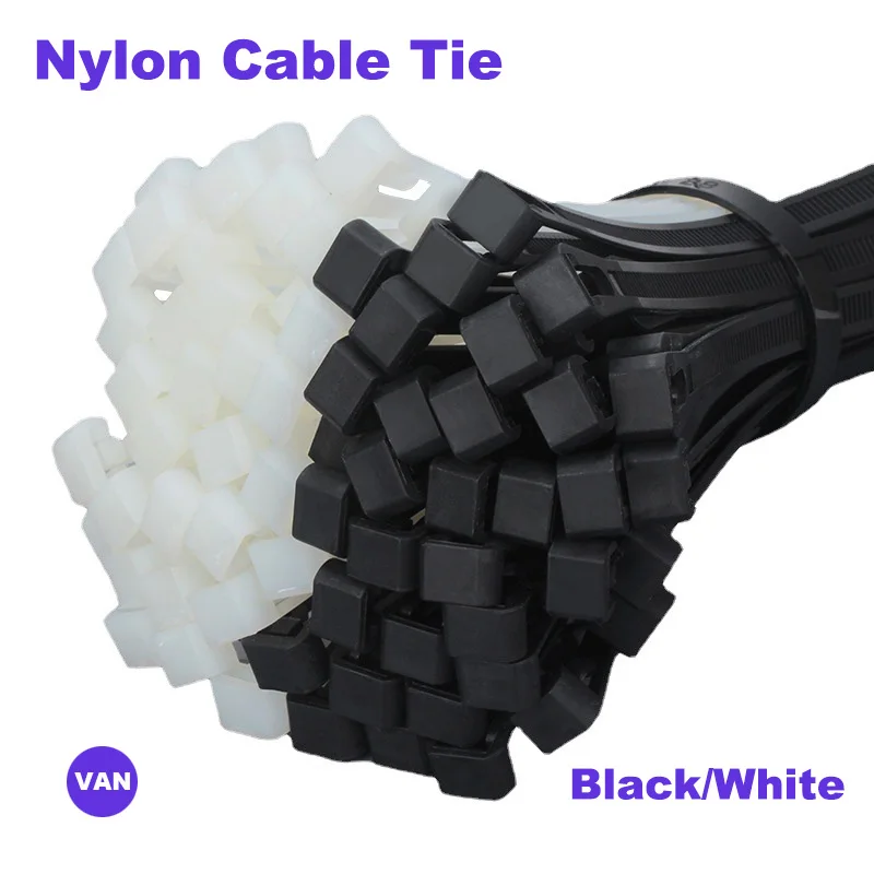 100PCSReleasable nylon cable ties  8*150/200/250/300/400/450may loose slipknot tie reusable packaging Plastic Zip Tie wrap Strap