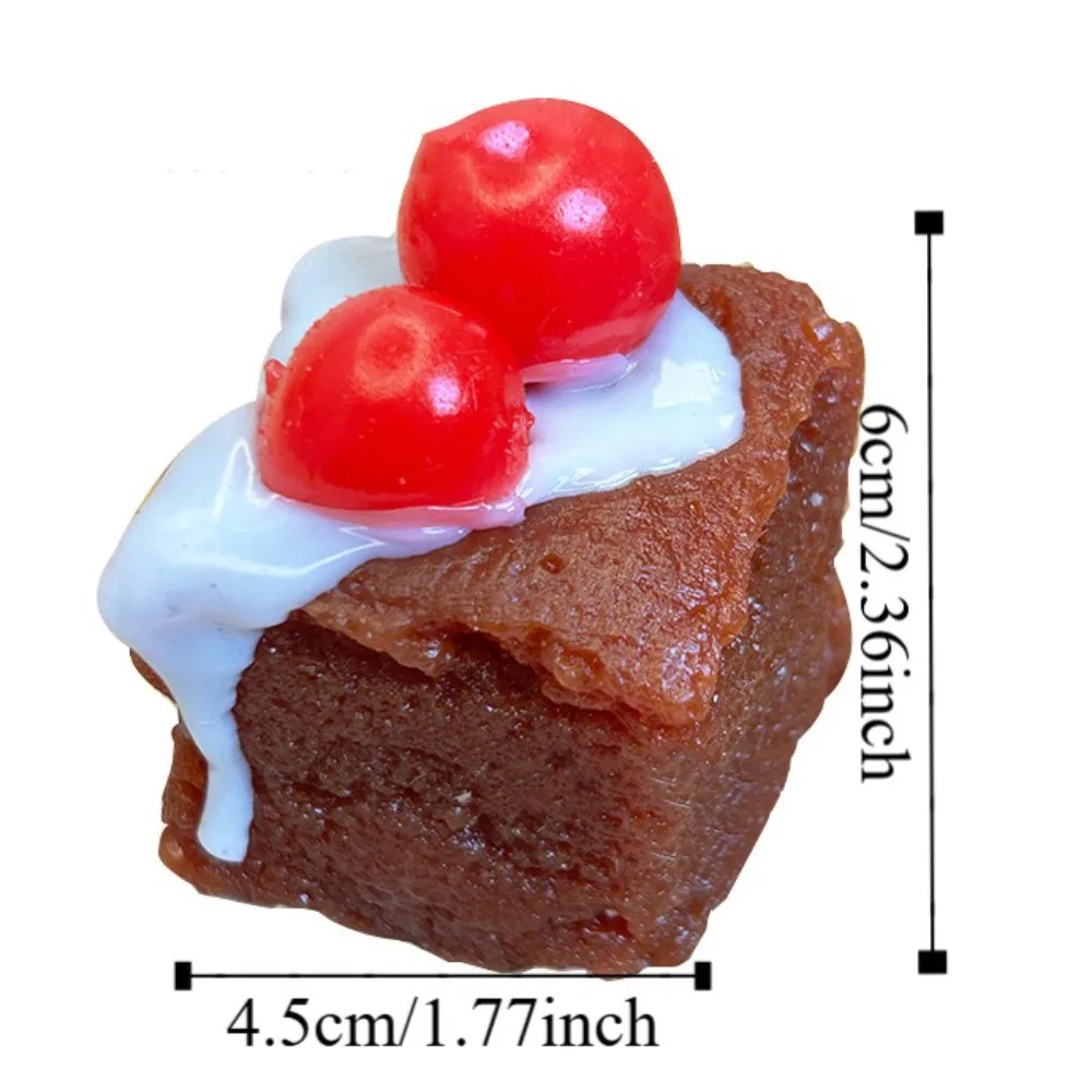 Jouet Anti-Stress à Rebond Lent en Forme de Gâteau, Simulation de Toast, Souligné, Cadeau d'Anniversaire