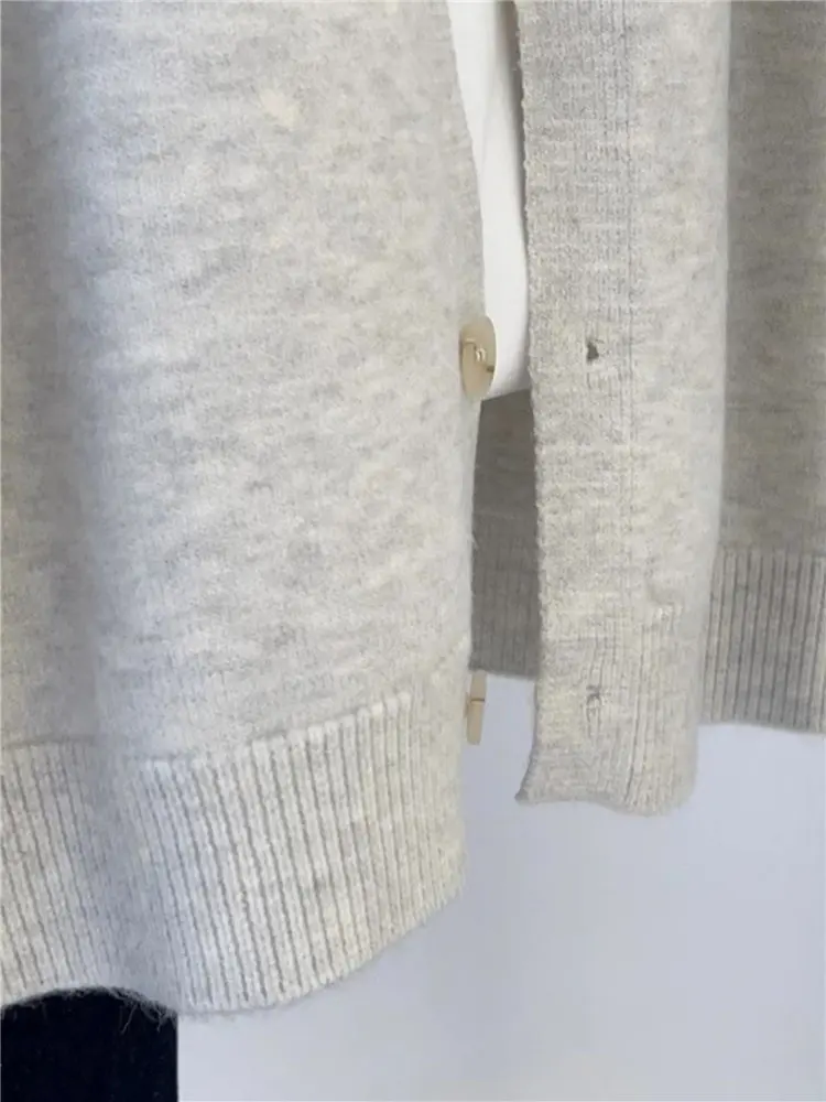 特大 300 ポウ刺繍入りニットオープンカーディガン レディース 秋冬 ルーズ 大きめサイズ セーター ジャケット トレンド