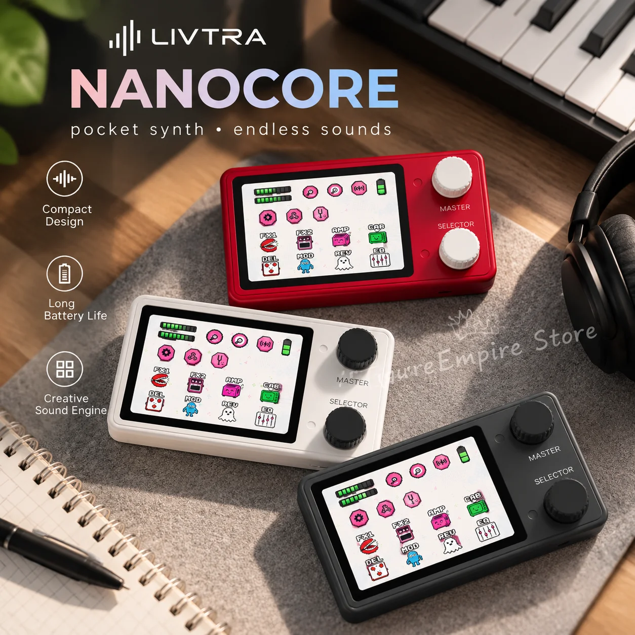 Livtra Nanocore Pocket Guitar Multi Effects Processor Compact Mini Audio Interface For Electric Guitar Performance Recording
