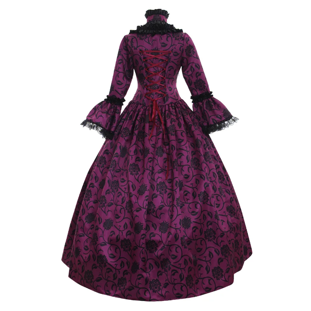 Medieval Victorian court dress Renaissance Gothic lolita dress with flared sleeves