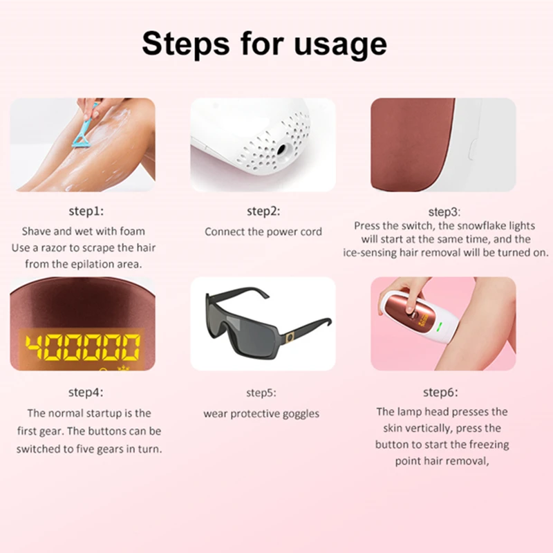 Lescolton IPL Hair Removal Device Permanent Laser Epilator ICE Cooling Photorejuvenation Depilador for Home Face Bikini Trimmer