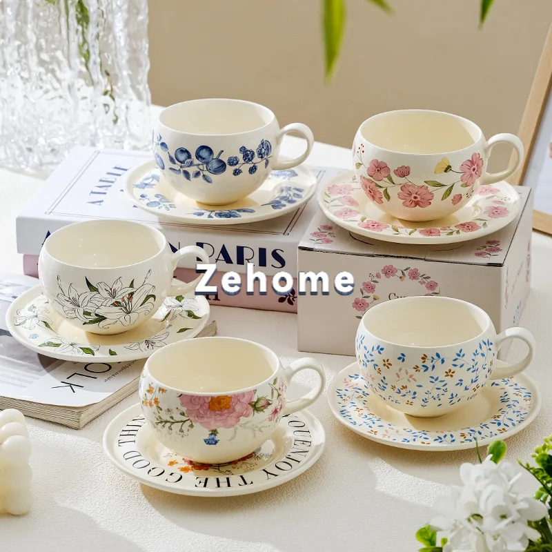 Idyllic Exquisite Ceramic Cup & Saucer Set, Afternoon Tea Latte Gift Mug