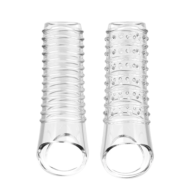 【HB】Penis Ring Extension Sleeve Reusable Cock Rings Delay Ejaculation Condoms Male Penis Sex Toys For Men Adult 18 No Vibrator