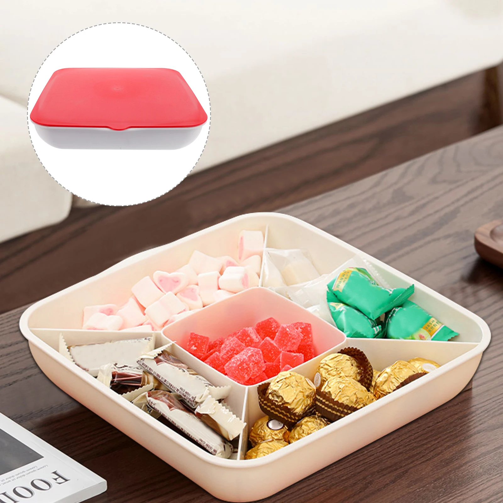 

Dried Fruit Storage Box Snack Plates Veggie Trays Party Divided Lid Containers C y ganizer Bowl Dry Taco Plates