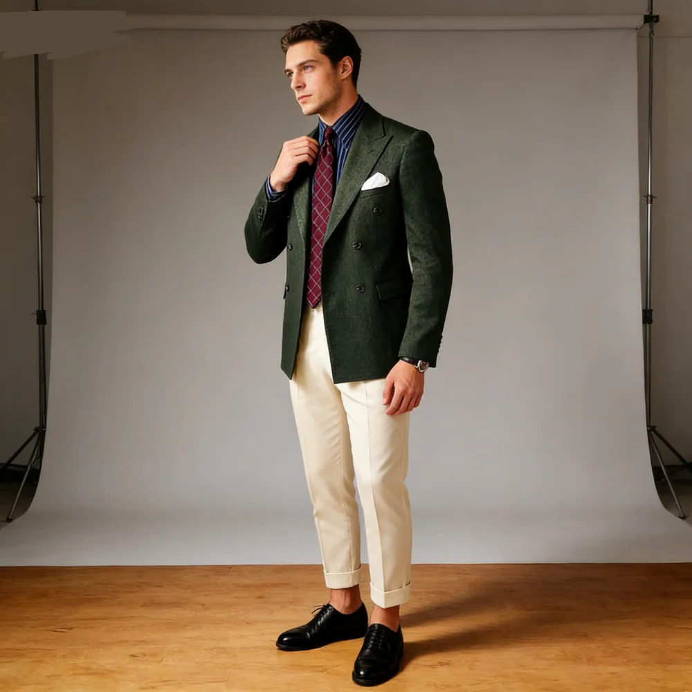 

Purple Men's Double Breasted Wedding Blazer Peak Lapel Suit Jacket Business Party Prom Top Coat