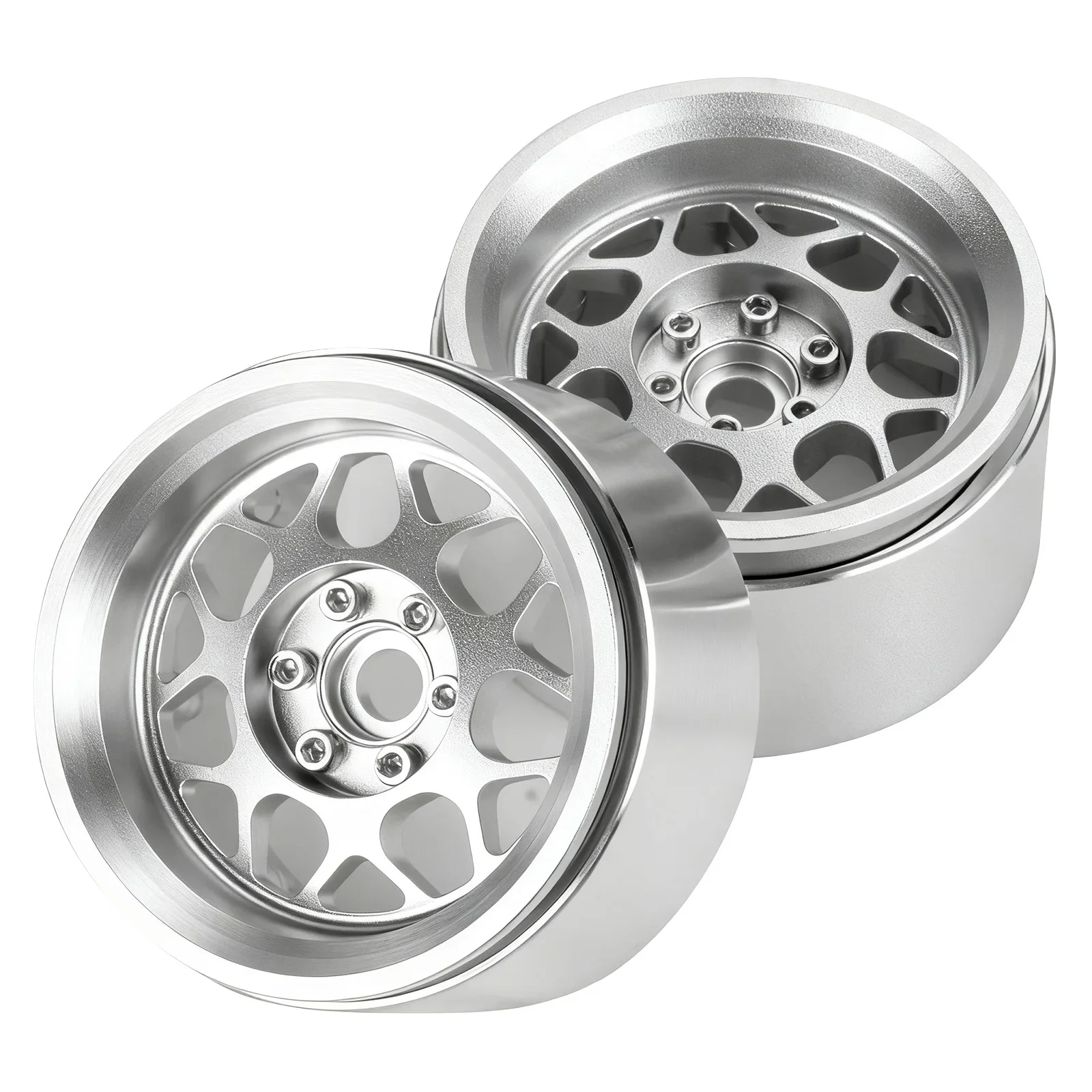 PYFORE 2,2 Zoll Aluminiumlegierung Metall-Radnaben Reifen 4 Stück 64*34mm Sechskant-Adapter 12mm für 1/10 1/8 RC Modellauto Crawler Zubehör – Detail 2