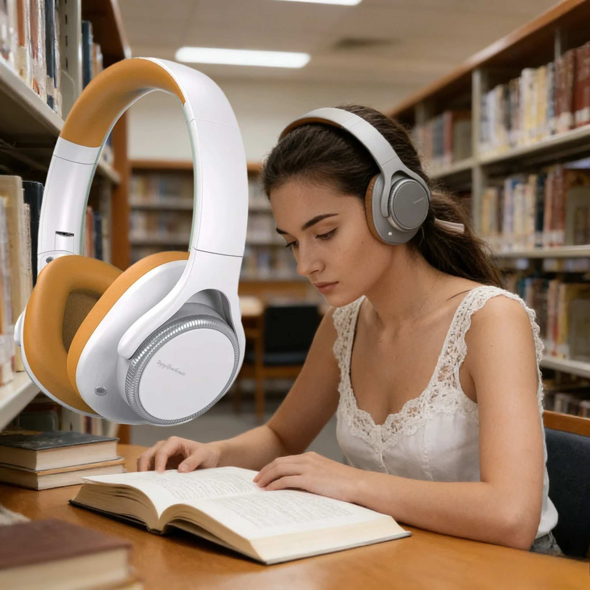 

НОВЫЕ Беспроводные наушники с низкой задержкой и шумоподавлением, Bluetooth 6.0, поворотный регулятор громкости, складные, накладные, с четкой передачей звука и микрофоном