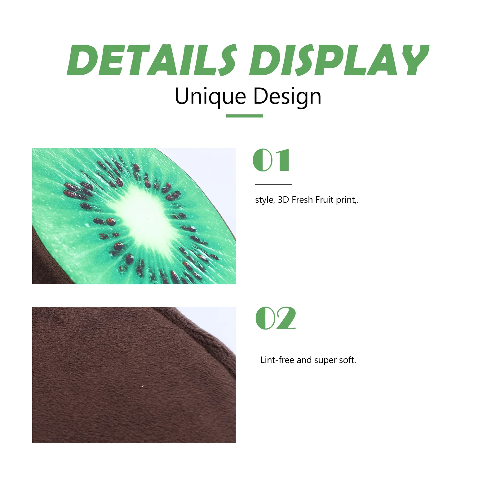 

Fruit Kiwi Seat Cushion Pillow High Simulation 3D Print PP Cotton Soft Sofa Chair Floor Mat Home