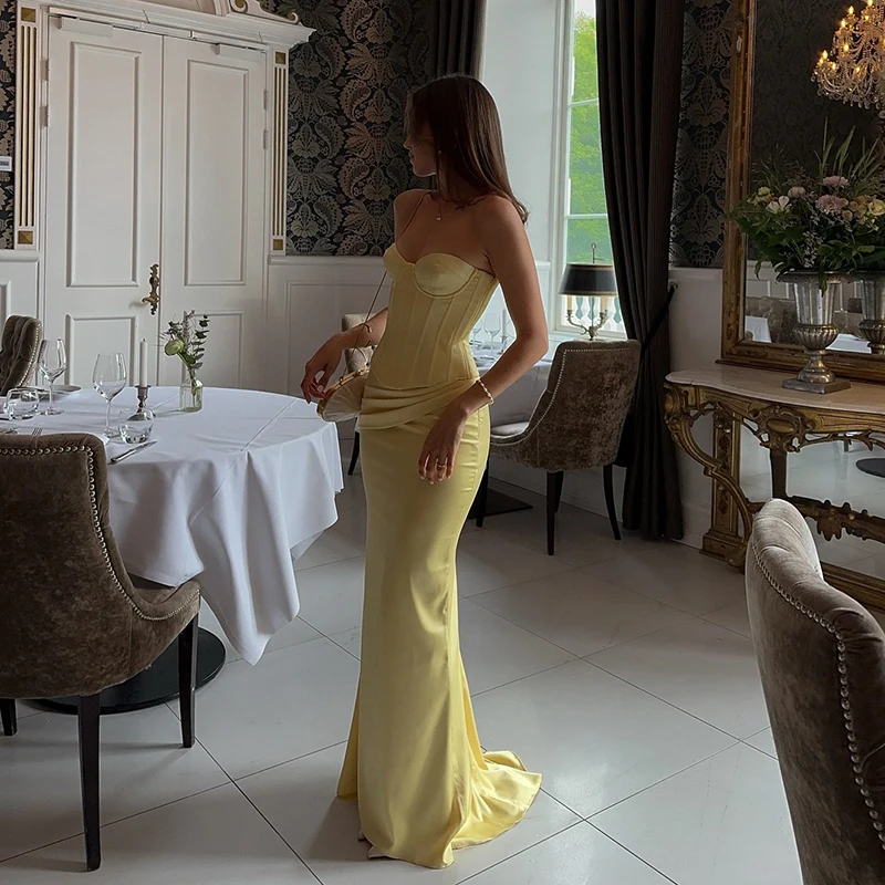 

Thinyfull Sexy Mermaid Prom Evening Dresses Sweetheart Sleeveless Floor Length Party Dress Formal Cocktail Prom Gowns Customized
