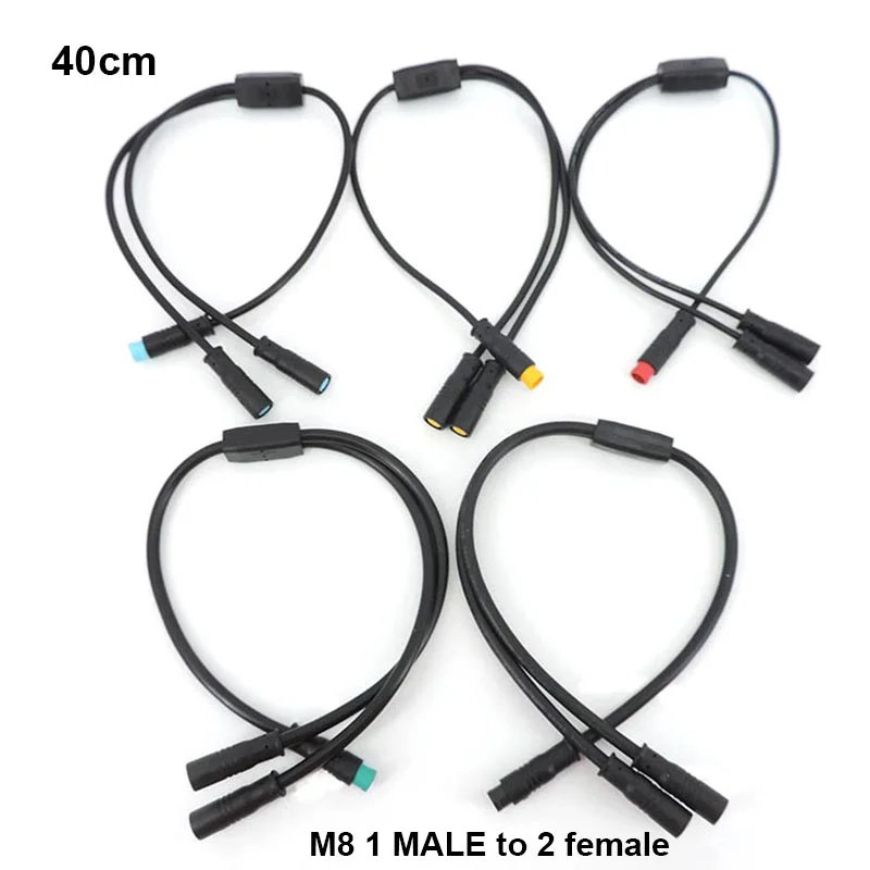 M8 Julet waterproof 1 male to 2 female 2/3/4/5/6 pin Ebike DC splitter sensor Connector Cable Electric Bicycle Butt Joint Plug