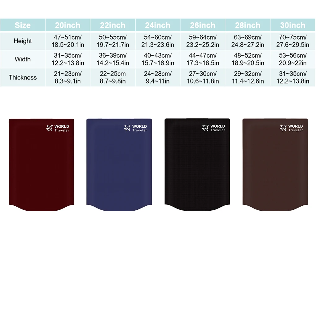 Non-woven Travel Luggage Cover Solid Color Sticker Type Waterproof Travelling Suitcase Bag Protector Guard Dark