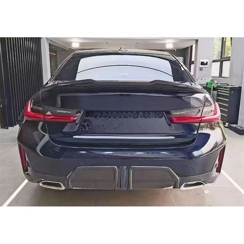 

High Quality Real Dry Carbon Fiber Rear Bumper Lip Spoiler Kit