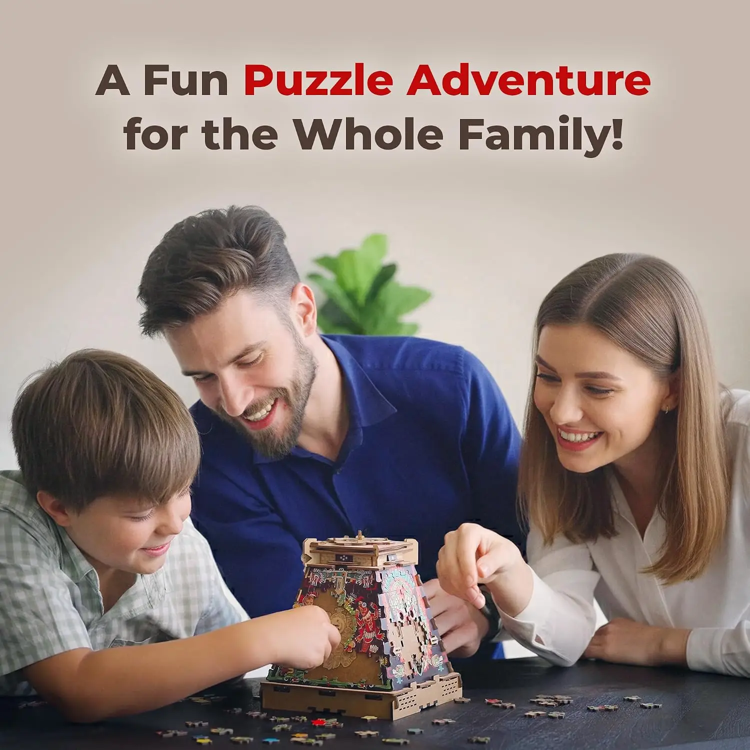 Cluepuzzle Pyramid of the Sun, Puzzle Box for Adults and Families