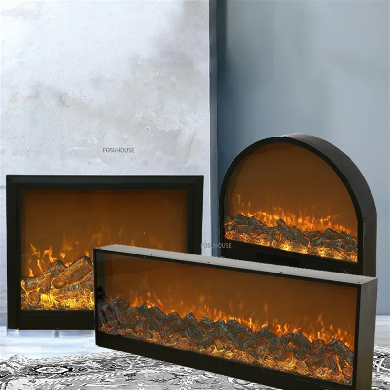 Chimenea eléctrica integrada, llama de simulación, decoración del hogar, sala de estar, soporte de TV europeo, calentador de chimenea de fuego falso Z