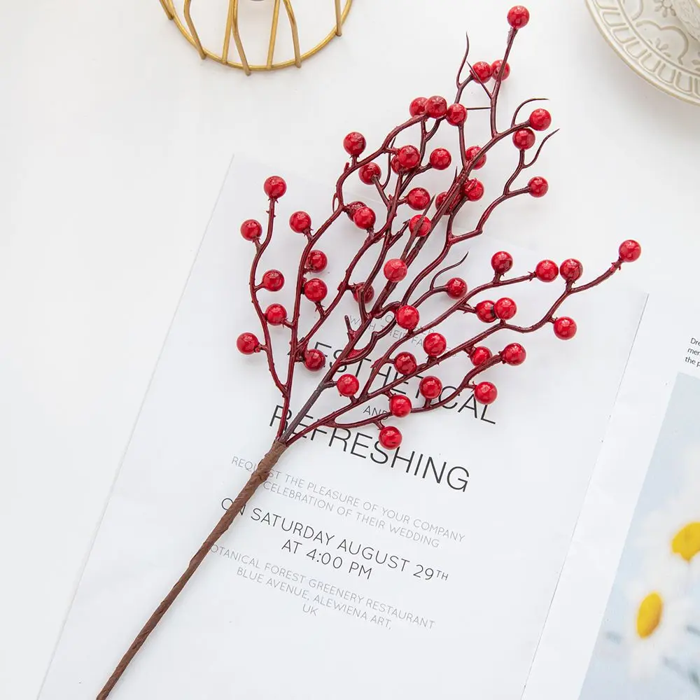 Künstliche Blumen Pflanzen Holly Little Red Fruit Großhandel Neujahr Weihnachten Zuhause Vase Zimmer Hochzeit Urlaub Party Diy Box Dekor