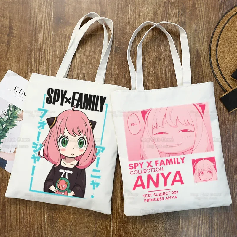 Spy X Family Shopper Bag Print Canvas Anime Kawaii Anya Forger Tote Bag Handbags SPYFAMILY Unisex Bag Harajuku Shoulder Bags