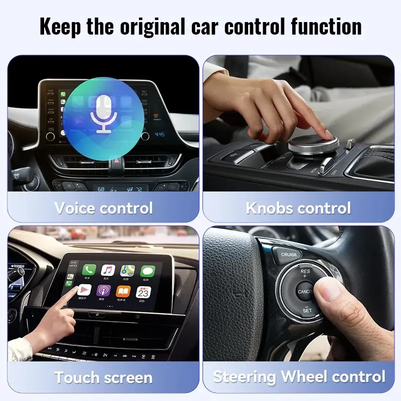 LINGHUANG Carplay Wireless & Mini Adapter Android Auto Wireless, converteert de kabel in een draadloze, plug & play, snelle en stabiele verbinding, compatibel met iOS 10 en Android 11