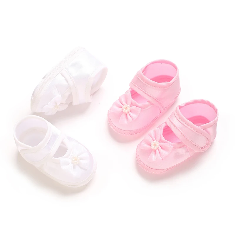 جديد الوليد بلون المعمود حذاء: الوليد صبي وفتاة أحذية المعمودية البيضاء لينة وحيد أحذية المشي أنماط متعددة-9 سنتيمتر/10 سنتيمتر