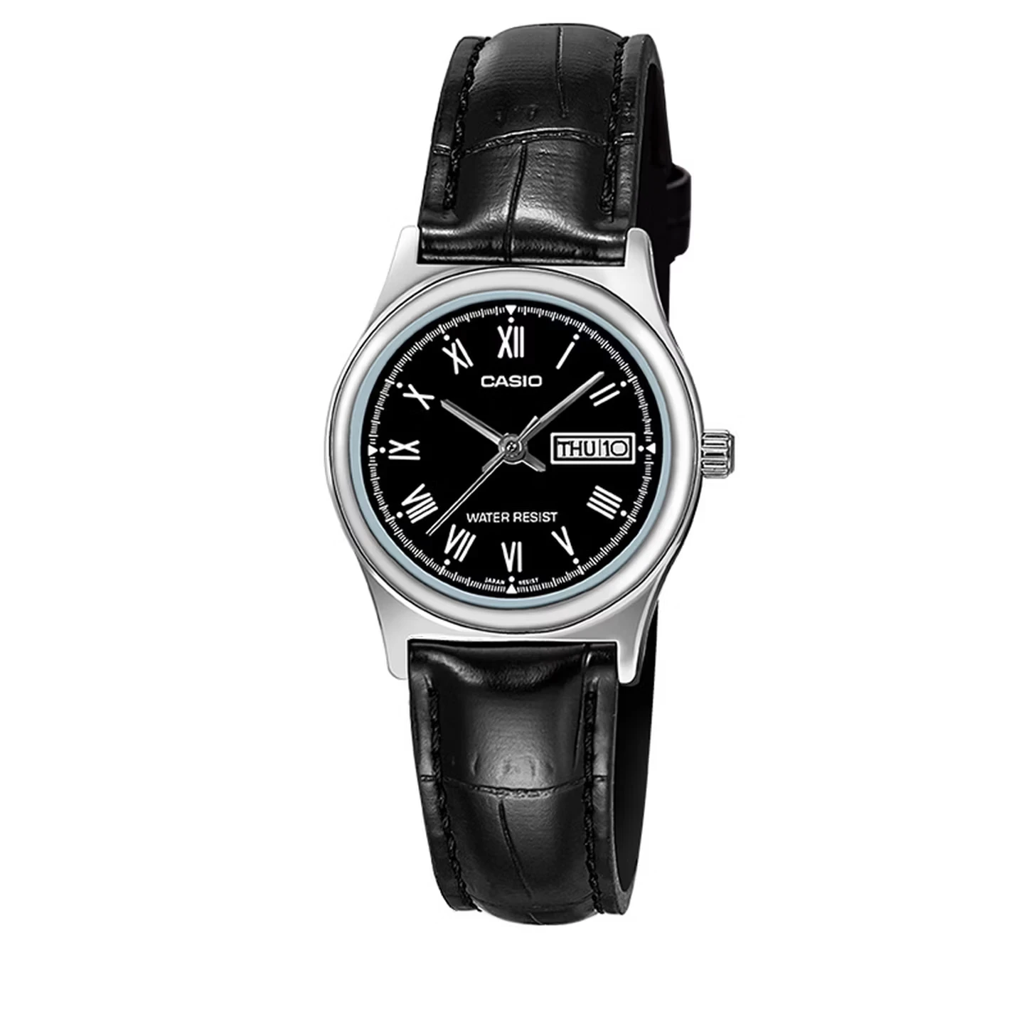 

﻿ CASIO LTP-V006L Women's Analog Watch, Leather Strap, Day & Date Display, 30M Water Resistant, Casual Business Wrist Watch