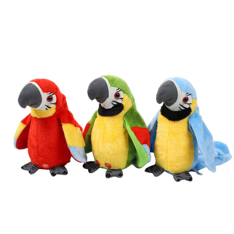 Nowy Elektryczny Papuga Mówiąca Pluszowa Zabawka Śliczny Papuga Mówiąca Nagrywająca Elektryczna Symulacja Papugi Wypchana Pluszowa Zabawka Prezent Urodzinowy dla Dzieci