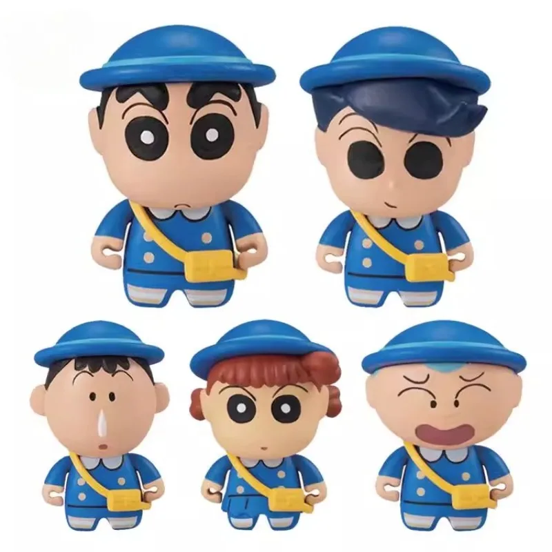 

Anime Crayon Shinchan Boochan Kazama Toru Sakurada Nene Kindergarten Uniform Yellow Backpack Action Figures Blind Box Toys Gifts
