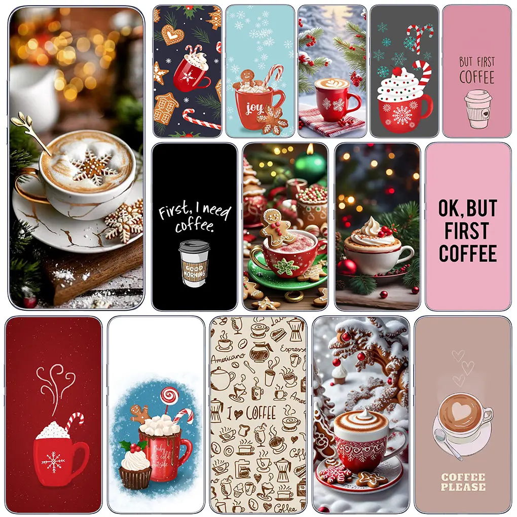 Coffee Merry Christmas Soft Cover for Samsung Galaxy A04 A14 A23 A34 A54 M23 M33 M52 M53 M30S M31 M51 M21 Casing Phone Case