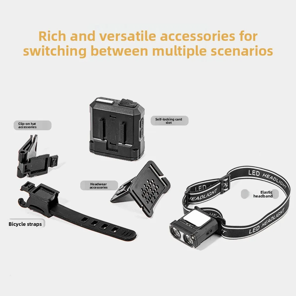 Multifunctional Induction Headlamp: USB Bike Light, LED Clip-on Hat Light, Cycling Flashlight for Fishing, Outdoor Activities