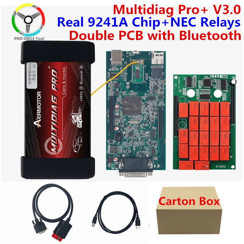 Newest Old Case Multidiag Pro + V3.0 2PCB NEC Relays Bluetooth Scanner 2021.11 with Keygen for Car/Truck OBD2 Diagnostic tool