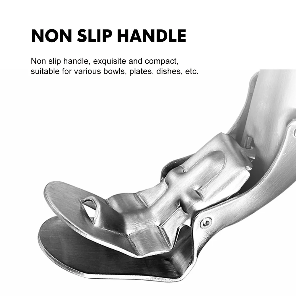 

Anti-Scald Dish Clip Stainless Steel Hot Plate Gripper Smooth Edges Kitchen Gadget For Baking Cooking Camping