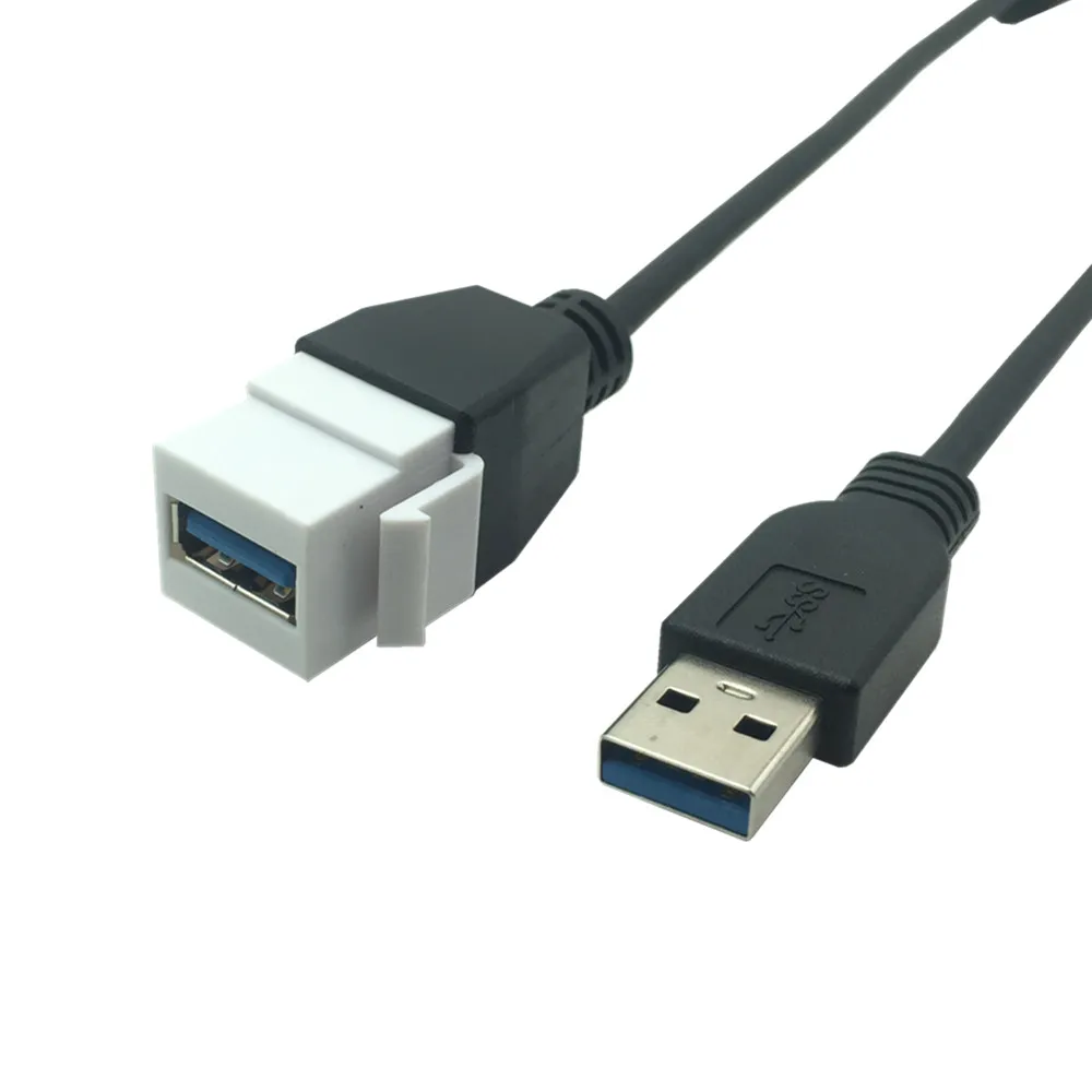 Удлинительный USB-кабель Keystone Jack Соединительный кабель-адаптер USB 2.0/3,0 A «папа-мама» Удлинитель-конвертер 20 см
