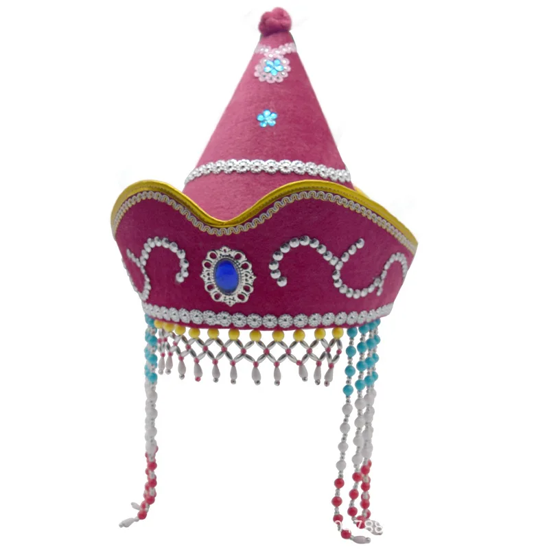 Mongolian Hats Children Women Men Special Red Blue Headwear Clothing Accessories Dance Performance Caps Lovely Costumes Hat