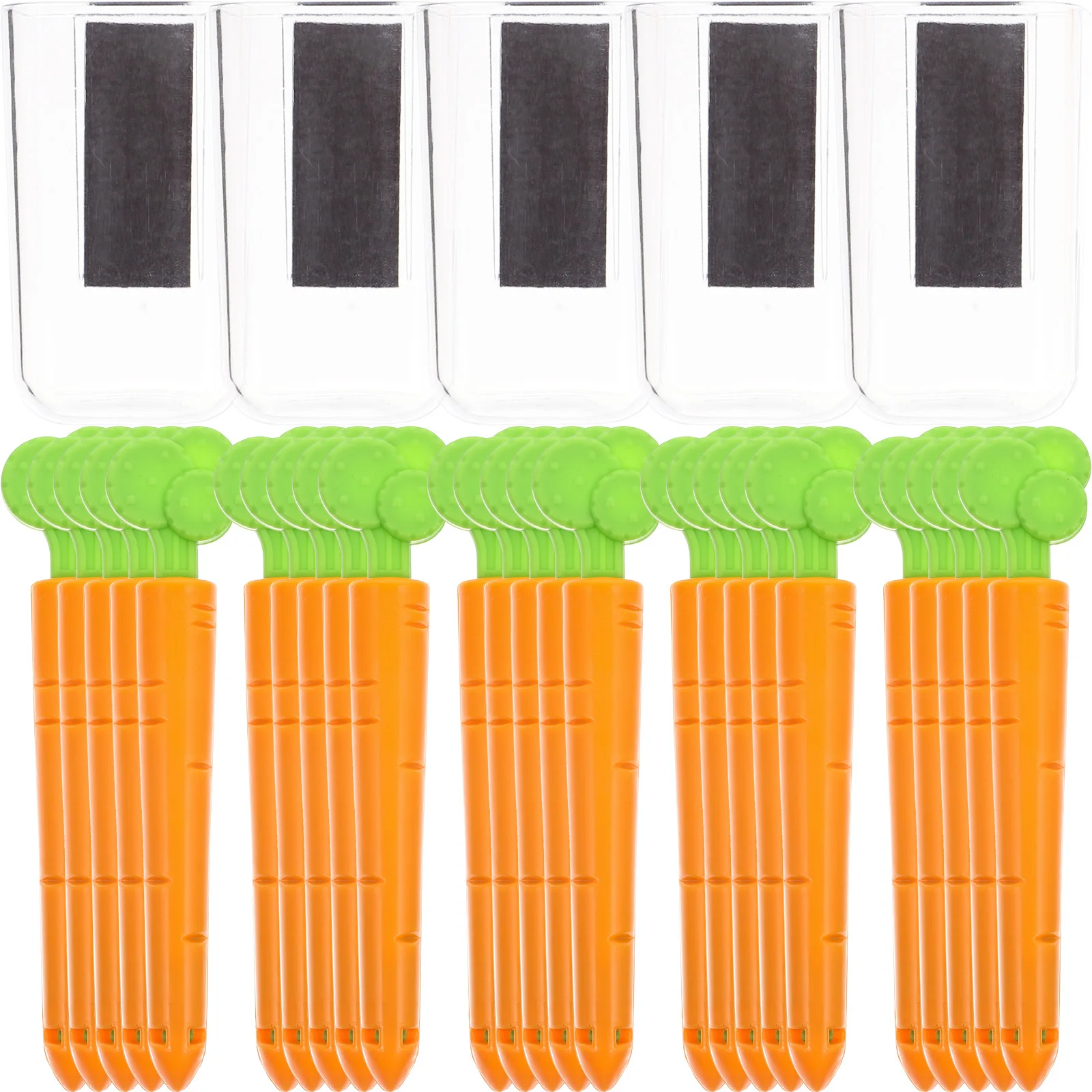

5Sets Cartoon Carrot Shape Food Bag Sealing Clips Snack Clips Strong Organizer Box Carrot Decor