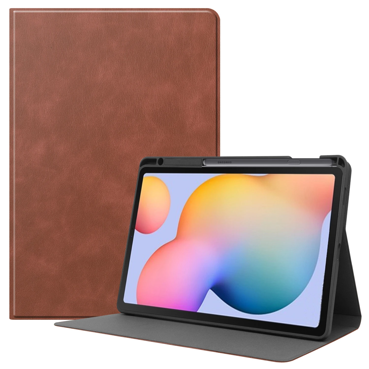 For Samsung Galaxy Tab S6 Lite 10.4 P610 P615 P613 P619 P620 P625 627 Tablet Leather with pencil holder Case Auto Sleep/ Wake