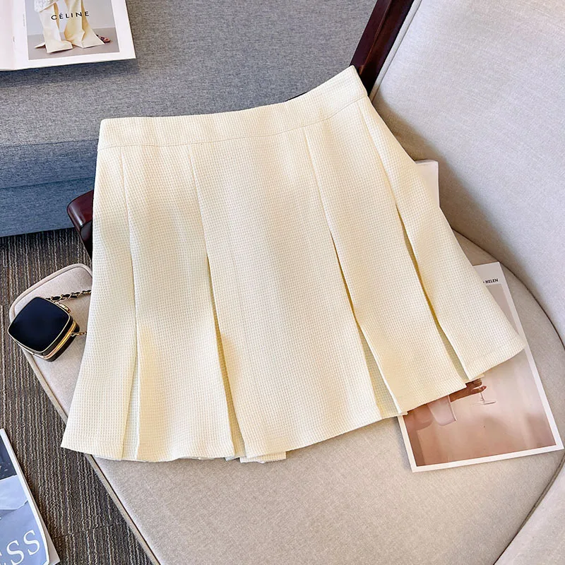 140Kg Plus Size Women Loose Solid A-Line Pleated Elastic Waist Skirt Hip 152cm 5XL 6XL 7XL 8XL