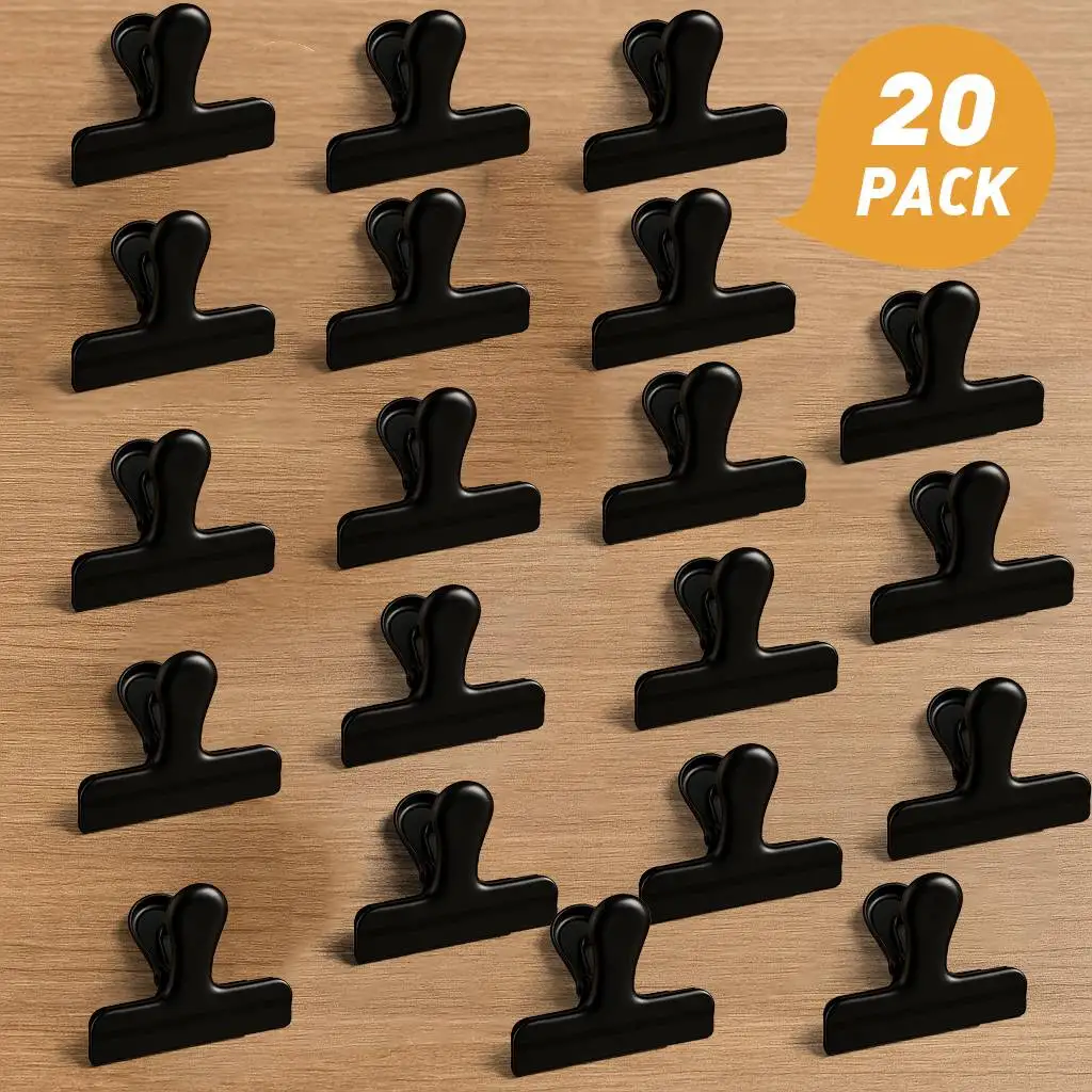 

20 Pack 3 Inch Wide Stainless Steel Chip Clips Bag Clips Food Clips Heavy Duty Food Bag Clamp, All-Purpose Air Tight Grip Clips
