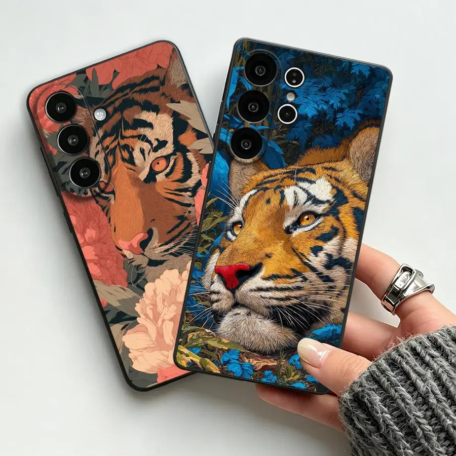 Case for Samsung Galaxy S26 Ultra Note 20 8 9 10 S10 S9 S23 S25 Plus S20 Ultra S21 FE S24 Funda Phone Cover Japanese Style Tiger