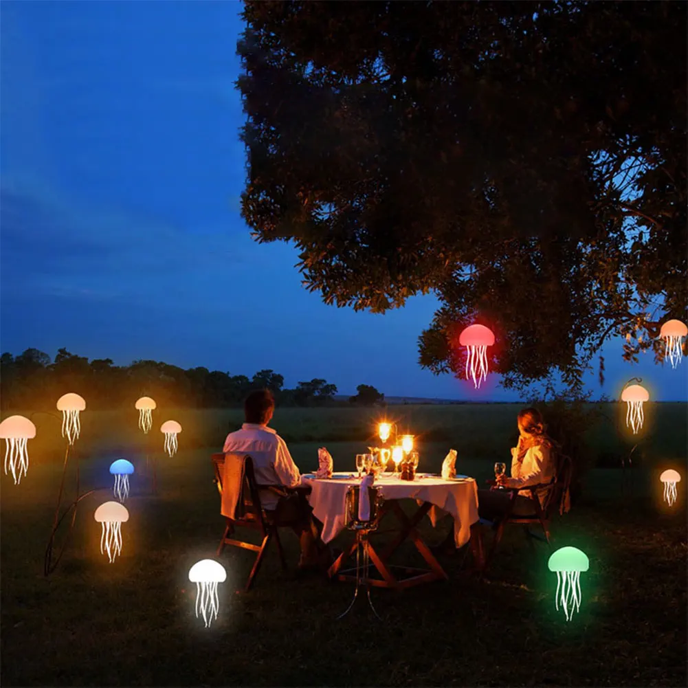 Creative Jellyfish Pendant Lightings Voice Control Type-C Charging Jellyfish Light Flexible Tentacles for Holiday Children Gifts