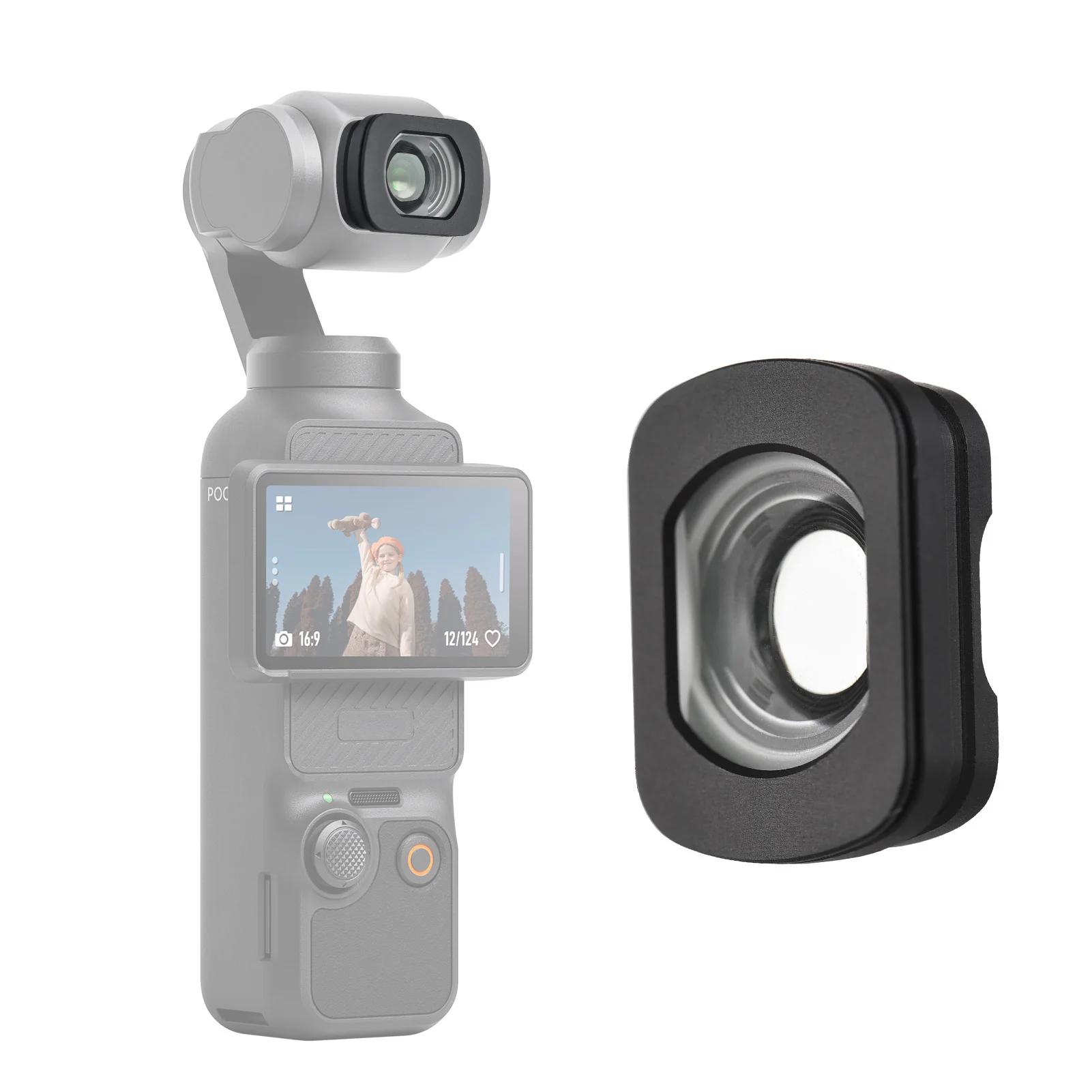 112° Wide Angle Lens Accessory for DJI OSMO Pocket 3/4 0.72X Magnification Magnetic Mounting Camera External Lens Replacement