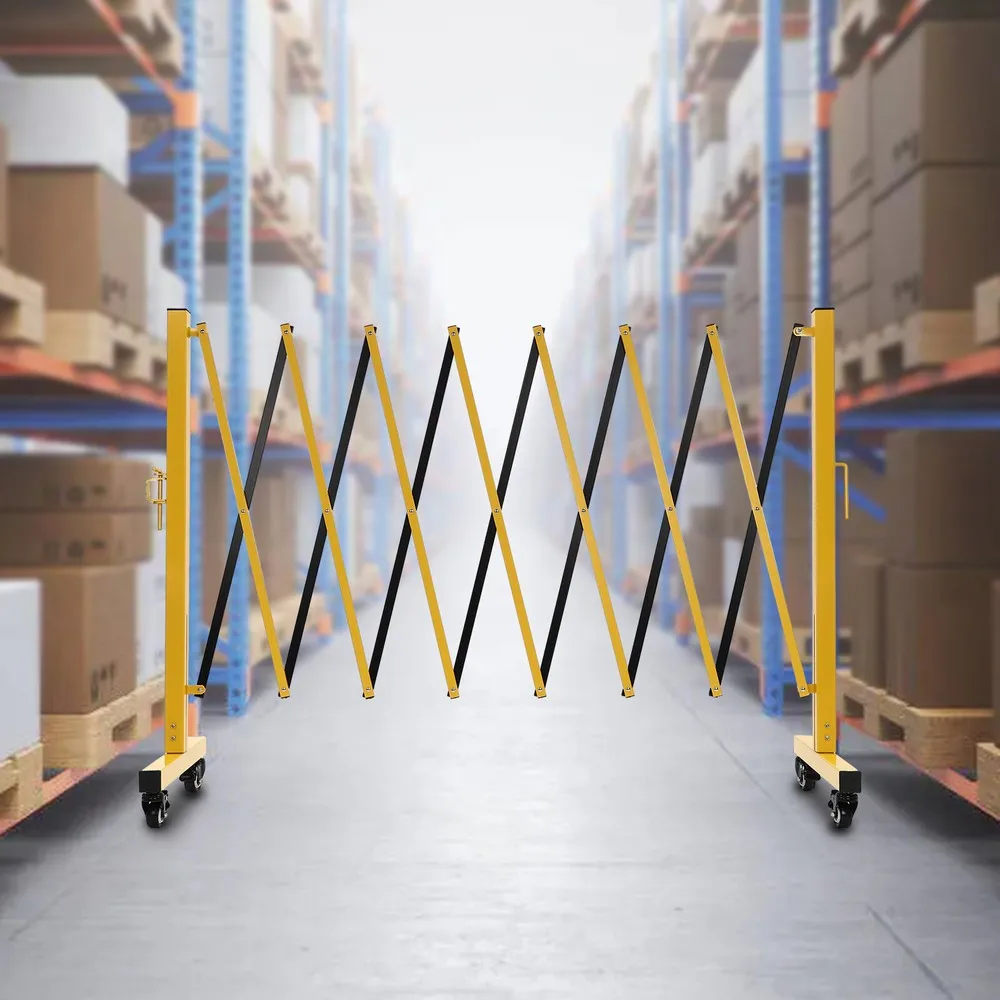 

11.5' Expandable Barricaded Barrier Retractable Traffic Fence Mobile Safety Gate