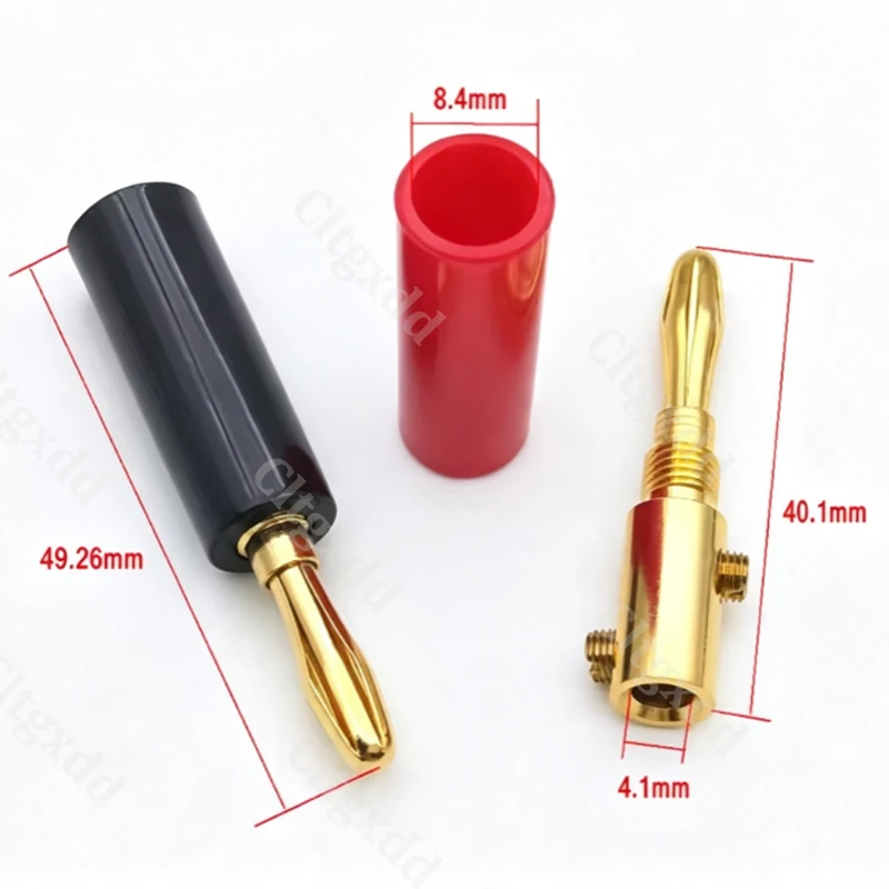 2 Stück 4mm 90 ° /180 ° Bananenstecker mit weichem Kunststoffgehäuse, rot und schwarz, geeignet für Multimeter, Audio- und Videolautsprecher – Detail 10