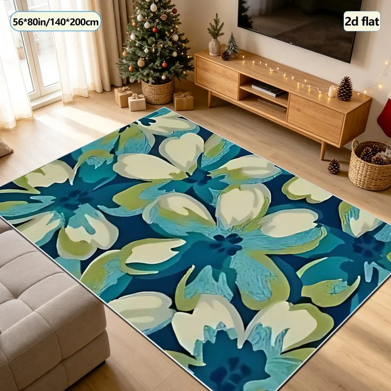 1 Piece of Abstract Floral Pattern Microfiber Carpet, Soft and Comfortable, Suitable for All Seasons, Easy to Care For, Lightweight, Ideal for Home Decor in Living Rooms, Bedrooms, Entryways, Autumn, and Winter