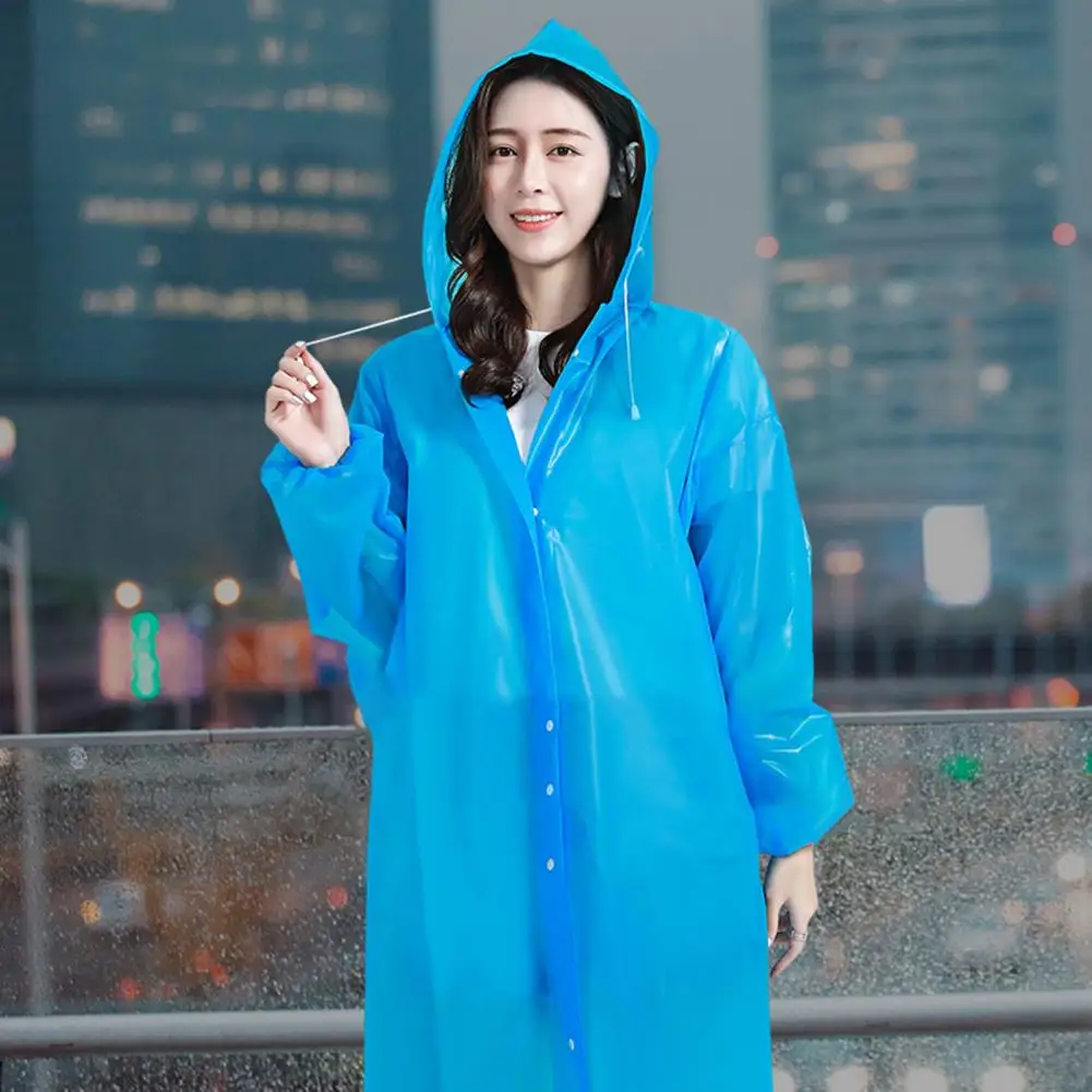 Portable Travel Raincoat Thickened Hooded Raincoat Foldable One-piece Adult Rain Cape Men's And Women's Outdoor Hiking Rainwear