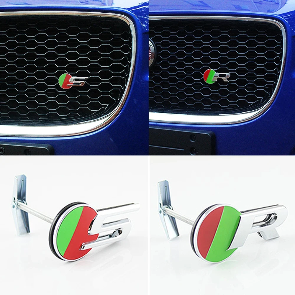 Clip Grille Sticker For Jaguar F-TYPE E-PACE F-PACE XE XF XJL SVR R S Sport Emblem Sticker Grills Sticker Jaguar Accessories