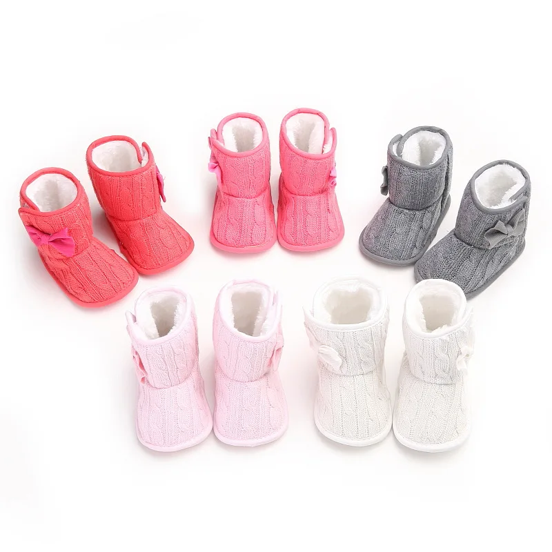 

Winter Unisex Warm Lining Soft Boots Winter Ankle Texture Sole Snow Crib Shoes