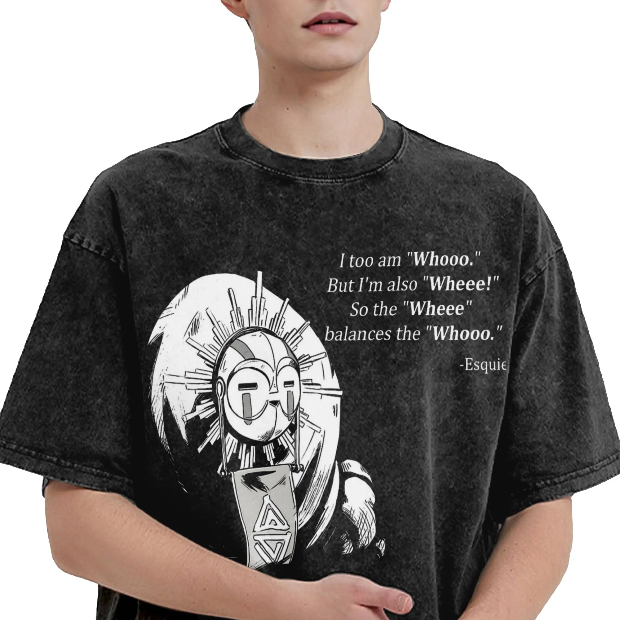 Hip Hop Esquie Clair Obscur Expedition 33 Gamer Merch T-Shirts für Männer Frauen T-Shirt im gewaschenen Stil