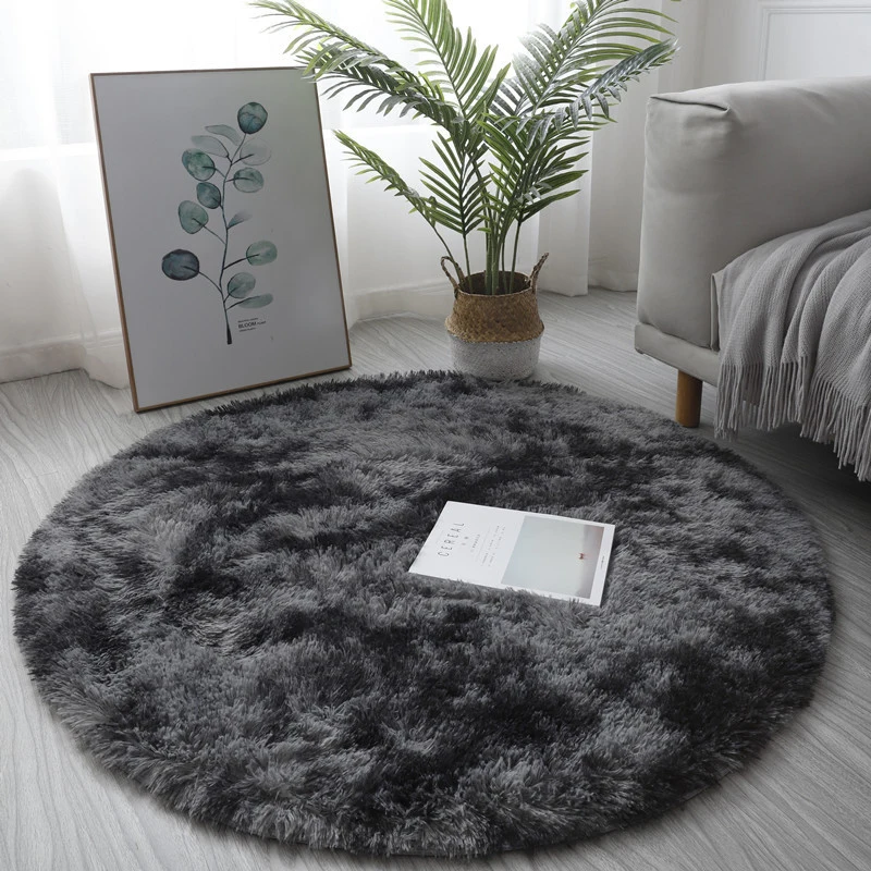 1PC 40*40cm Round Rug Shaggy Plush Carpet Soft Faux Sheepskin Fur Area Rugs For Bedroom Living Room Floor Colors Home