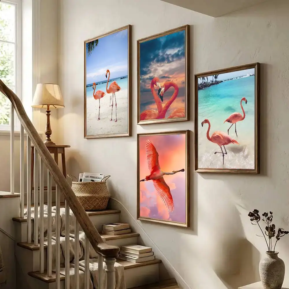 Love Landscape Flamingo Poster Art With Prints Home Bedroom Living Room Decoration Gift