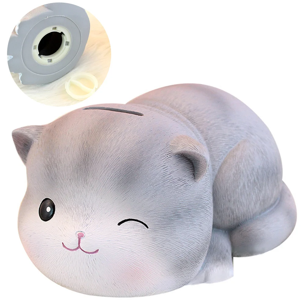 

Cartoon Cat Saving Pot Resin Money Pot Large Capacity Small Change Container Coin Bank Ideal Birthday Gift for Kids Home Shop