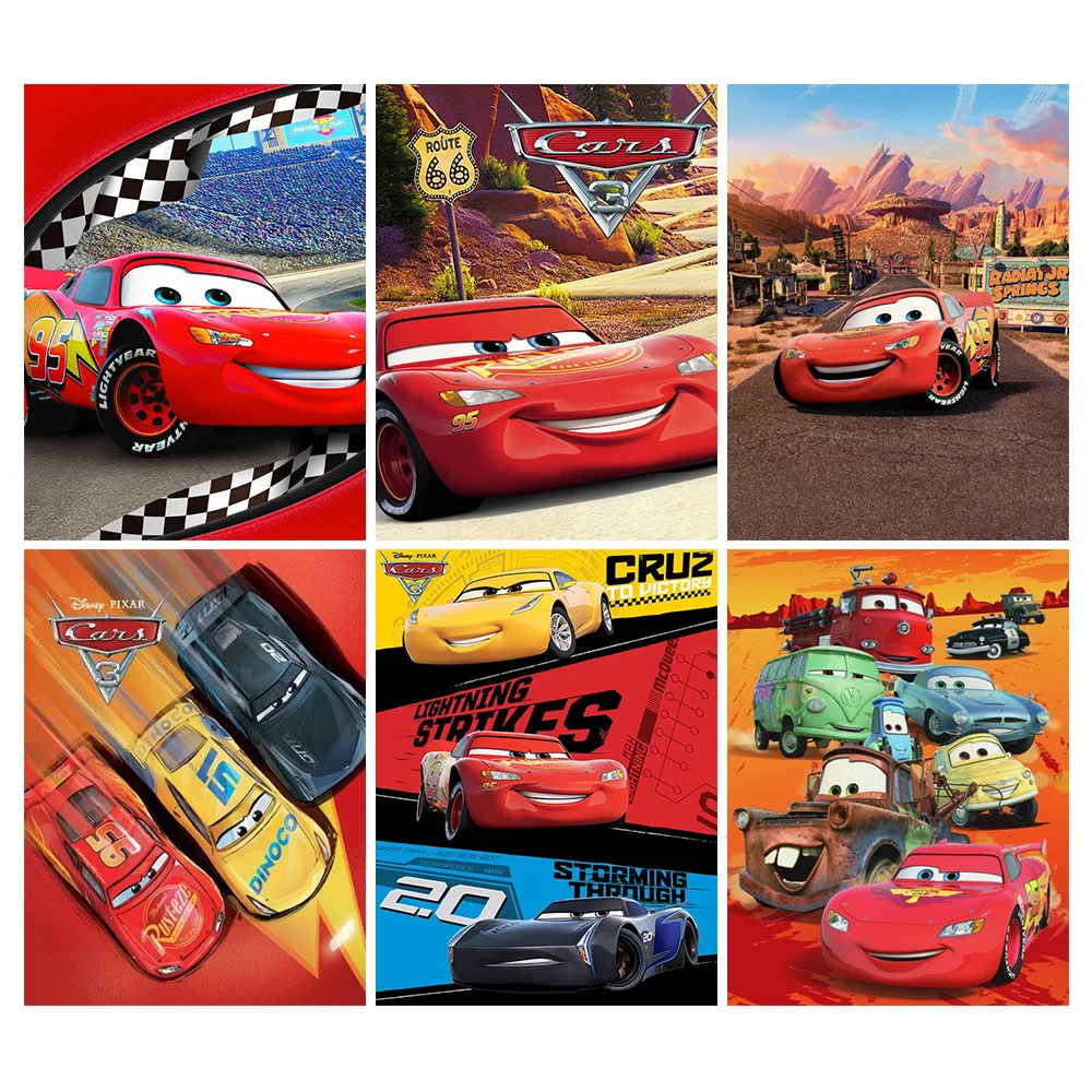 5D DIY Diamond Painting Disney Car Lightning McQueen Cartoon Handmade Diamond Embroidery Mosaic Home Art Decoration Gift